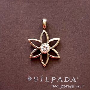 Sterling Silver Silpada CZ Center Flower Pendant